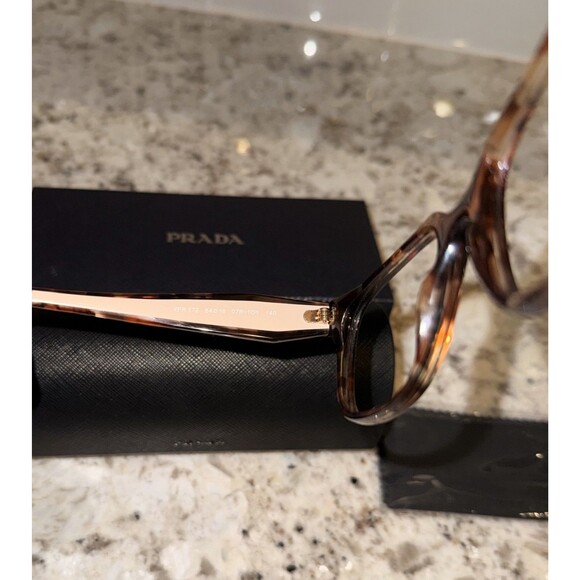 Prada Eyeglasses VPR 17Z NEW color 07R-1O1 Light Havana Size 54 Square Women\'s
